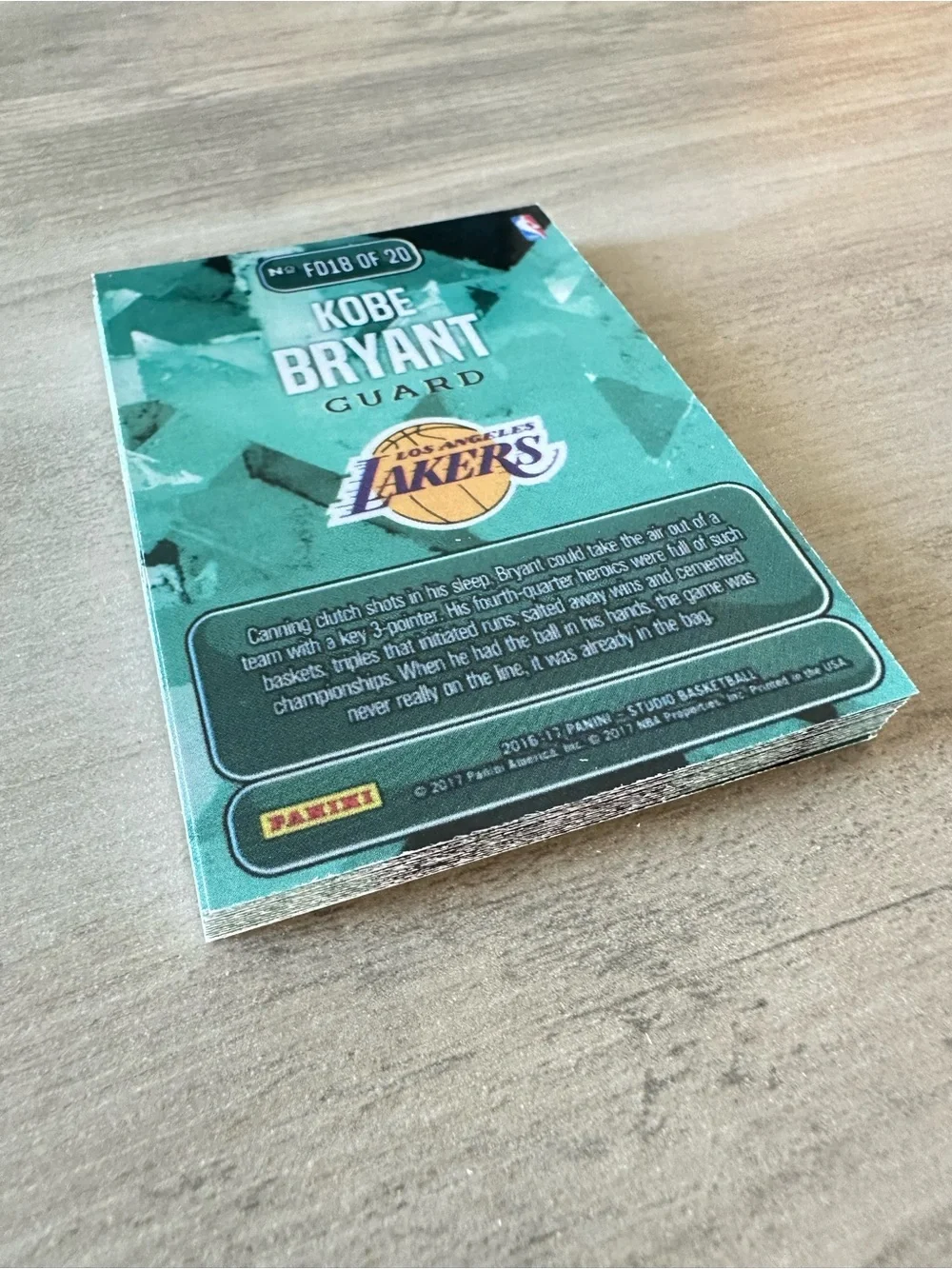 Kobe Bryant Lot of (16) 2016/17 Panini Downtown #FD18 Novelty Basketball Cards.